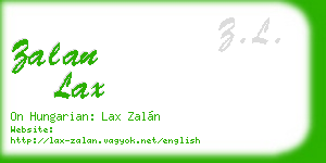 zalan lax business card