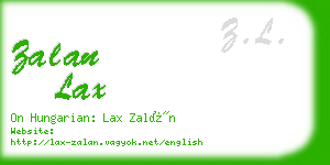 zalan lax business card